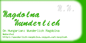 magdolna wunderlich business card